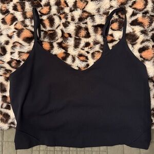 Lululemon Black Spaghetti Strap Crop Tabj Top